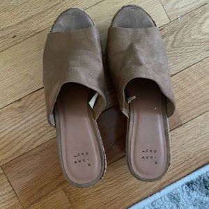 Suede tan brown wedges size 7.5